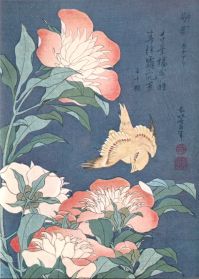Peonies and Canary, by Hokusai